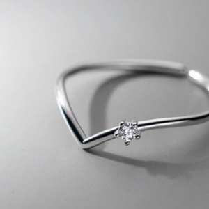 Wishbone Crystal Stacker Ring